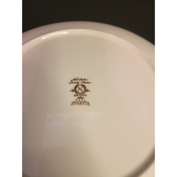 Vintage Noritake Ivory China Goldivy 10.5" Round Dinner Plate 7531 - Picture 5 of 8